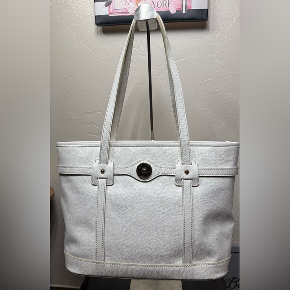 Dooney & Bourke Handbags - Dooney & Bourke Logo Lock Tote Bag in White
